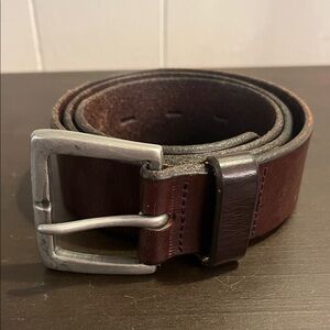 Agave Men's Leather Belt in Dark Brown with Silver Buckle